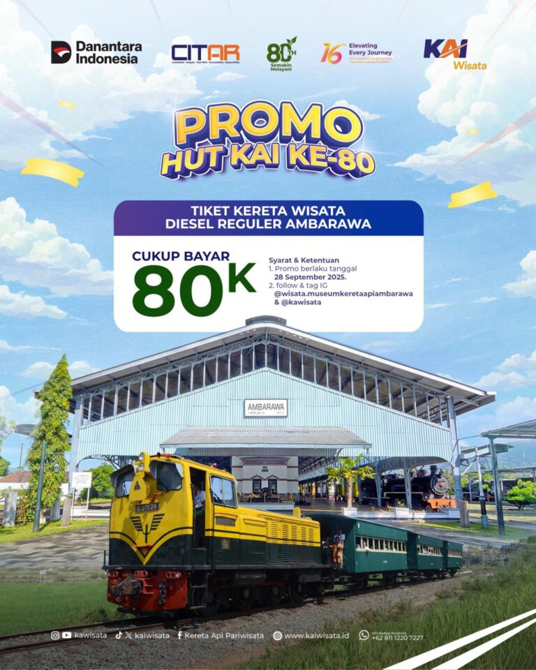 KAI Wisata Dukung HUT ke-80 KAI dengan Promo Spesial Hingga 28 Persen