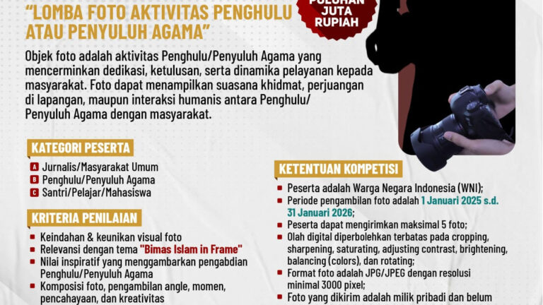 Kemenag Gelar Lomba Foto tentang Aktivitas Penghulu dan Penyuluh Agama, Daftar di sini!