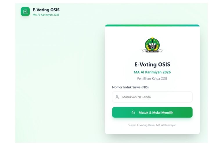 Demokrasi Digital di Madrasah: MA Al-Karimiyah Gelar Pemilihan OSIS Berbasis Website