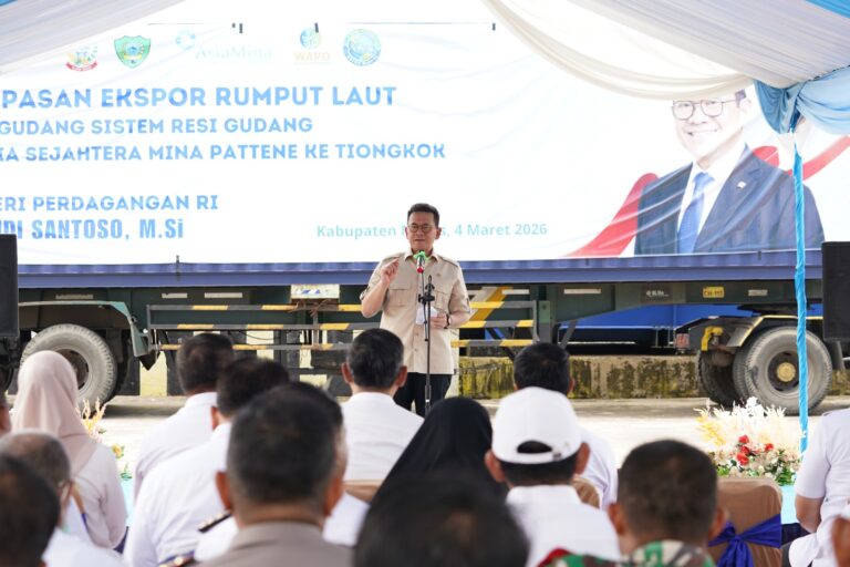 Lepas Ekspor Rumput Laut Rp1,7 Miliar dari Gudang SRG, Kemendag Fasilitasi Akses Pasar Global 
