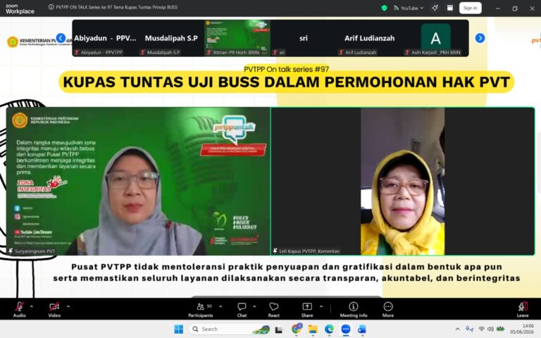 Pusat PVTPP Kementan Dorong Peningkatan Kualitas Permohonan Hak PVT